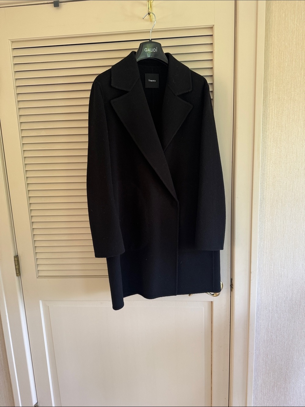 Theory Boy Coat Black Wool Pea Coat